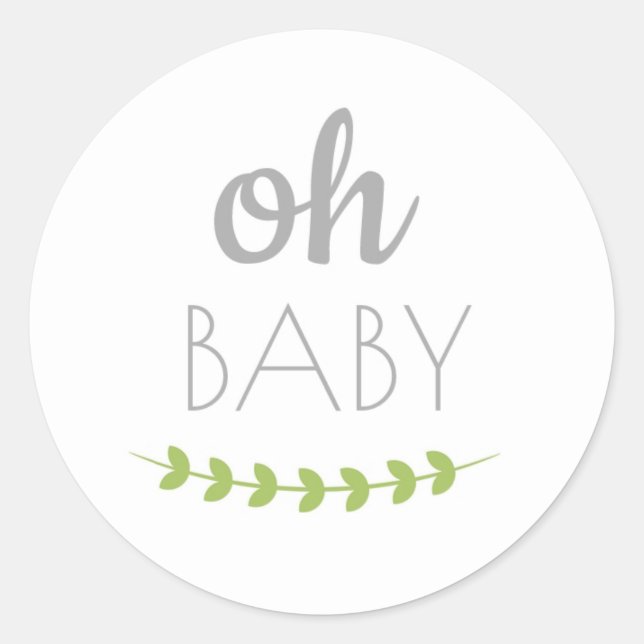 Oh Baby Greenery Stickers Runt Klistermärke (Framsida)
