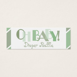 Oh Baby Grönt Modern Diaper Raffle Litet Visitkort