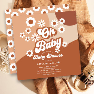 Oh Baby Groovy Baby Shower-inbjudan Inbjudningar