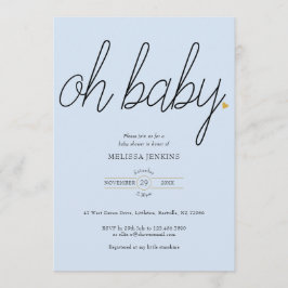 Oh Baby Guld Kärlek Heart Baby Shower / Sprinkle Inbjudningar