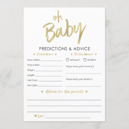 Oh Baby Guld Predictions and Advice Card Inbjudningar