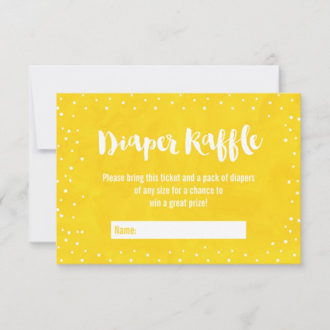 Oh Baby Gult Baby Shower Diaper Raffle Inbjudningar (Framsida)