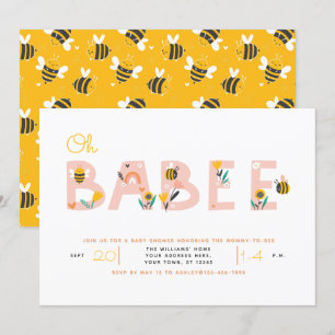 Oh Baby Gult Bee Baby Shower-inbjudan Inbjudningar