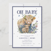 Oh Baby Highland Cow Elegant Baby Shower