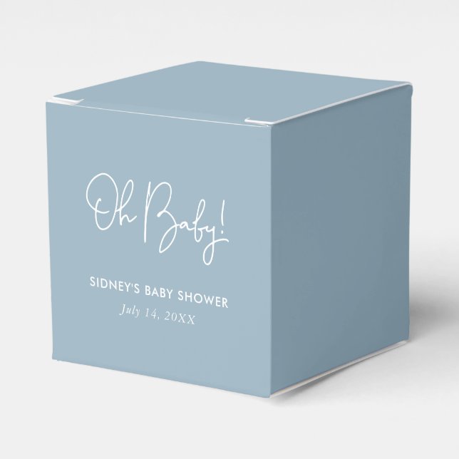 Oh Baby Himmel Blue Personlig Baby Shower Presentaskar (Framsidan Sidan)