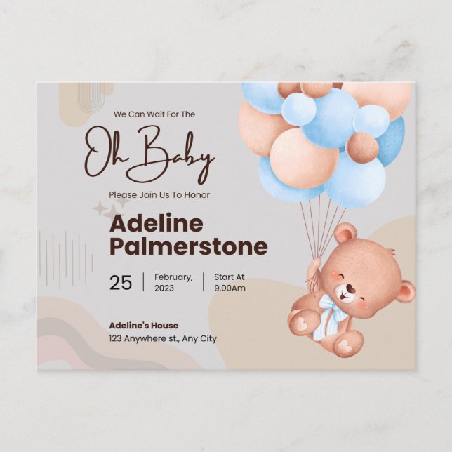 oh baby, inbjudan baby shower (Framsida)