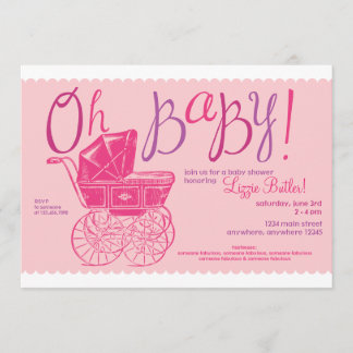 "Oh baby!", inbjudan för flickaduschparty