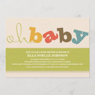 OH BABY!   INBJUDANDE AV FÄRGBABY SHOWER INBJUDNINGAR