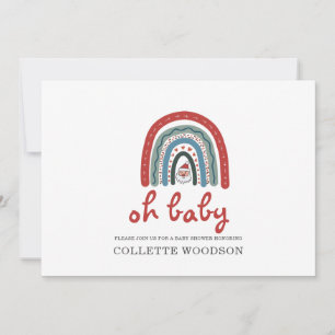 Oh Baby jul Helgdag Boho Rainbow Baby Shower Inbjudningar