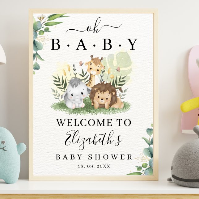 Oh Baby Jungle Baby Shower Boy Poster (Skapare uppladdad)