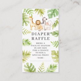 Oh Baby Jungle Baby Shower Diaper Raffle Enclosur Tilläggskort