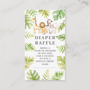 Oh Baby Jungle Baby Shower Diaper Raffle Enclosur Tilläggskort