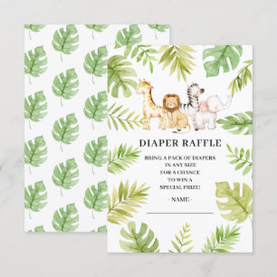 Oh Baby Jungle Baby Shower Diaper Raffle Invati Inbjudningar