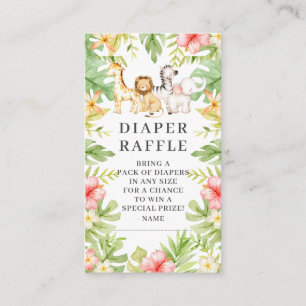 Oh Baby Jungle Baby Shower Diaper Raffle Tilläggskort
