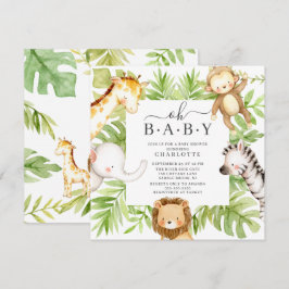 Oh Baby Jungle Baby Shower-inbjudan Inbjudningar