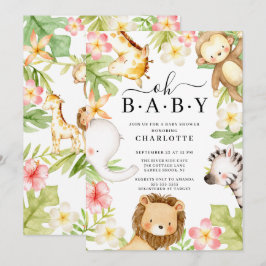 Oh Baby Jungle Baby Shower-inbjudan Inbjudningar
