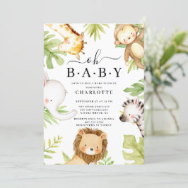Oh Baby Jungle Baby Shower-inbjudan Inbjudningar