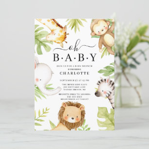 Oh Baby Jungle Baby Shower-inbjudan Inbjudningar