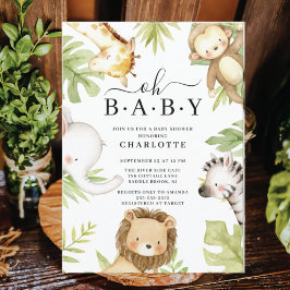 Oh Baby Jungle Baby Shower-inbjudan Inbjudningar