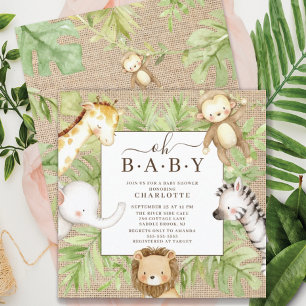Oh Baby Jungle Baby Shower-inbjudan Inbjudningar