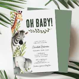 Oh Baby Jungle Baby Shower-inbjudan Inbjudningar