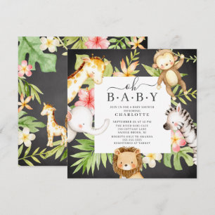 Oh Baby Jungle Baby Shower-inbjudan Inbjudningar