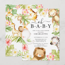 Oh Baby Jungle Baby Shower-inbjudan Inbjudningar