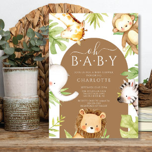 Oh Baby Jungle Baby Shower Inbjudningar