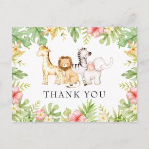 Oh Baby Jungle Baby Shower Tack vykort