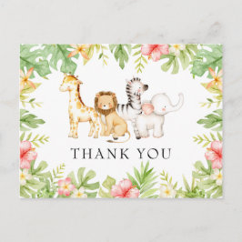 Oh Baby Jungle Baby Shower Tack vykort