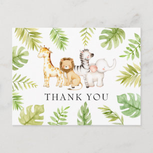 Oh Baby Jungle Baby Shower Tack vykort