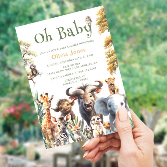 Oh Baby Jungle Gender Neutral Baby Shower Inbjudningar (Skapare uppladdad)
