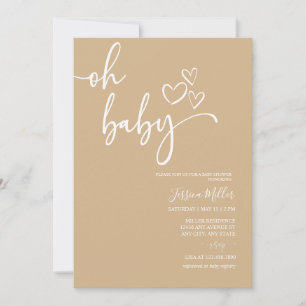 Oh Baby Kön Neutral Baby Shower-inbjudningar Inbjudningar
