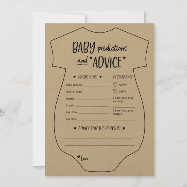 Oh Baby Kraft Predictions and Advice Card Inbjudningar (Framsida)
