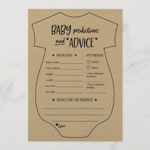 Oh Baby Kraft Predictions and Advice Card Inbjudningar