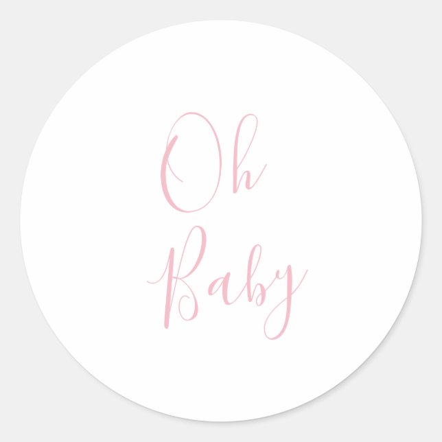 Oh Baby Kuvert Runt Klistermärke (Framsida)