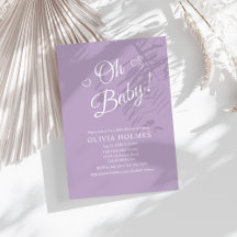"Oh Baby" Lavender Modern minimalist Baby Shower
