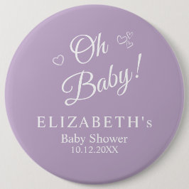 "Oh Baby" Lavender Modern minimalist Baby Shower Knapp