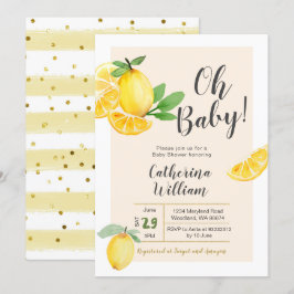 Oh Baby Lemon Baby Shower-inbjudan Inbjudningar