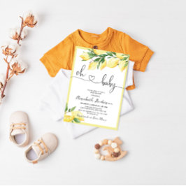 Oh Baby Lemon Baby Shower-inbjudan Inbjudningar