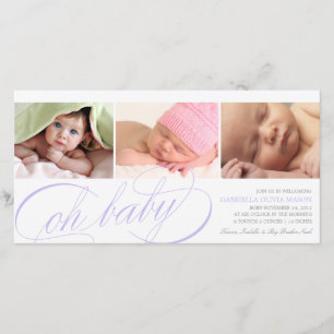 Oh Baby Lila Script Birth Notice Meddelande