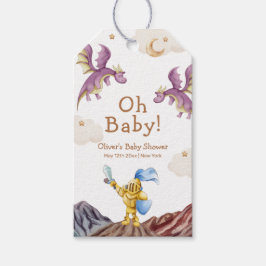 Oh Baby Medieval Fairytale Dragon Boy Shower Presentetikett