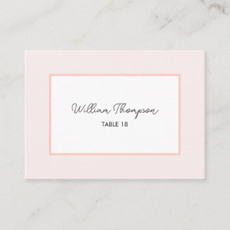 Oh Baby Minimal Pink Script Baby Shower Place Card Placeringskort