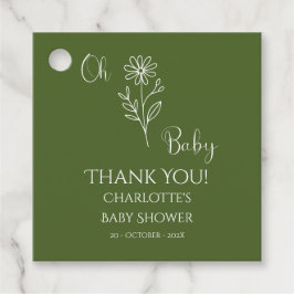 Oh Baby Minimalist Wildflower Baby Shower Gåvor Etiketter