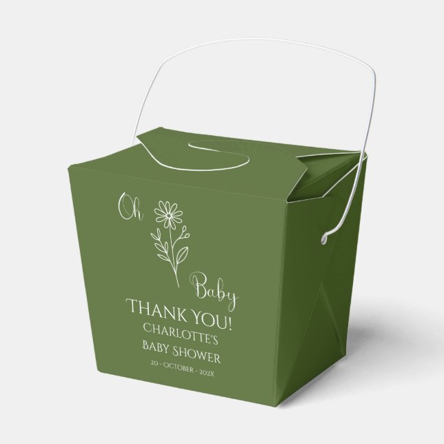 Oh Baby Minimalist Wildflower Baby Shower Presentaskar (Framsidan Sidan)