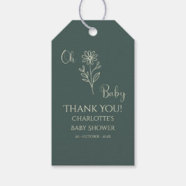 Oh Baby Minimalist Wildflower Baby Shower Presentetikett