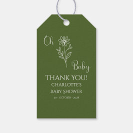 Oh Baby Minimalist Wildflower Baby Shower Presentetikett