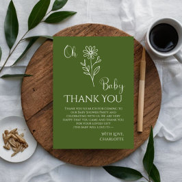 Oh Baby Minimalist Wildflower Baby Shower Tack Kort