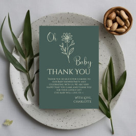 Oh Baby Minimalist Wildflower Baby Shower Tack Kort