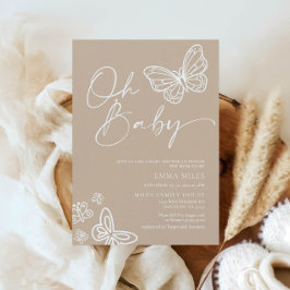 Oh Baby minimalistisk Neutralt Baby Shower-inbjuda Inbjudningar